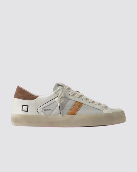 D.A.T.E. Sneakers Uomo HILL LOW HALF NYLON White Brown