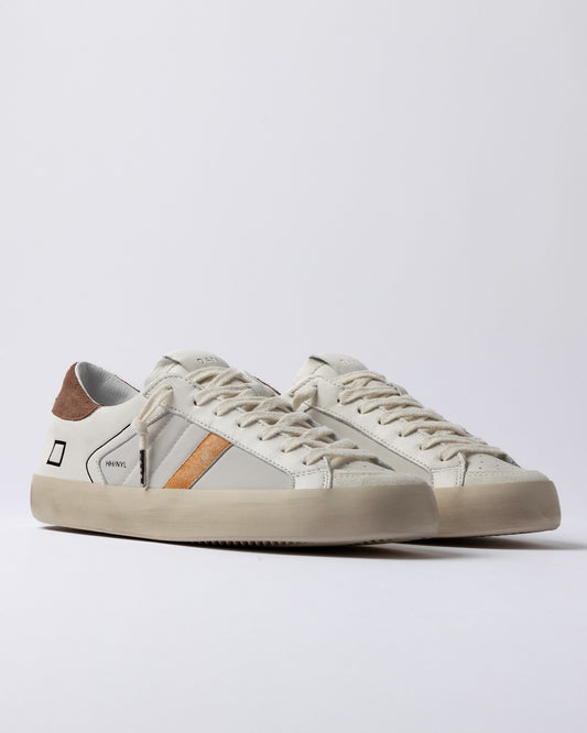 D.A.T.E. Sneakers Uomo HILL LOW HALF NYLON White Brown