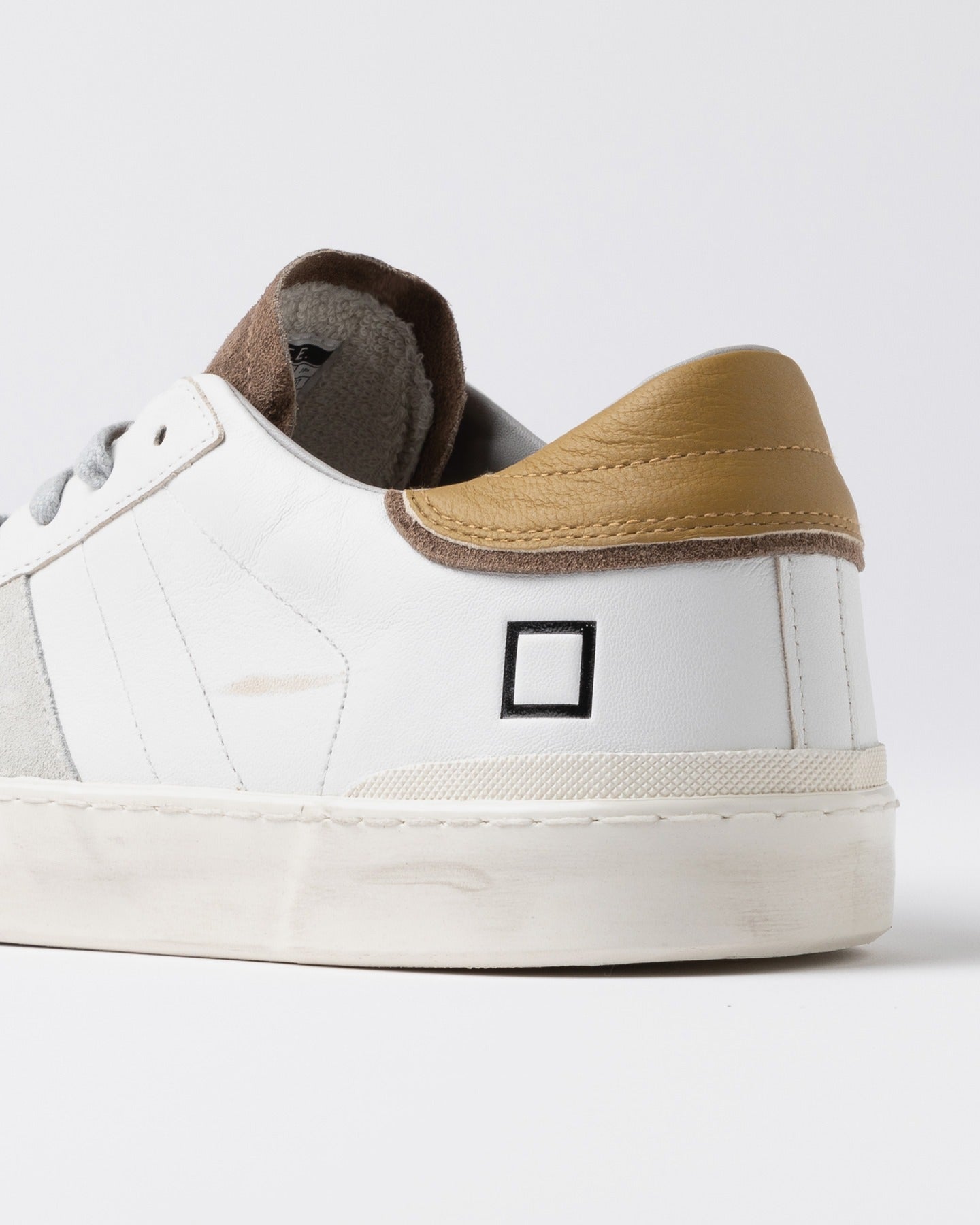 D.A.T.E. Sneakers Uomo HILL LOW SCRATCH White Mustard