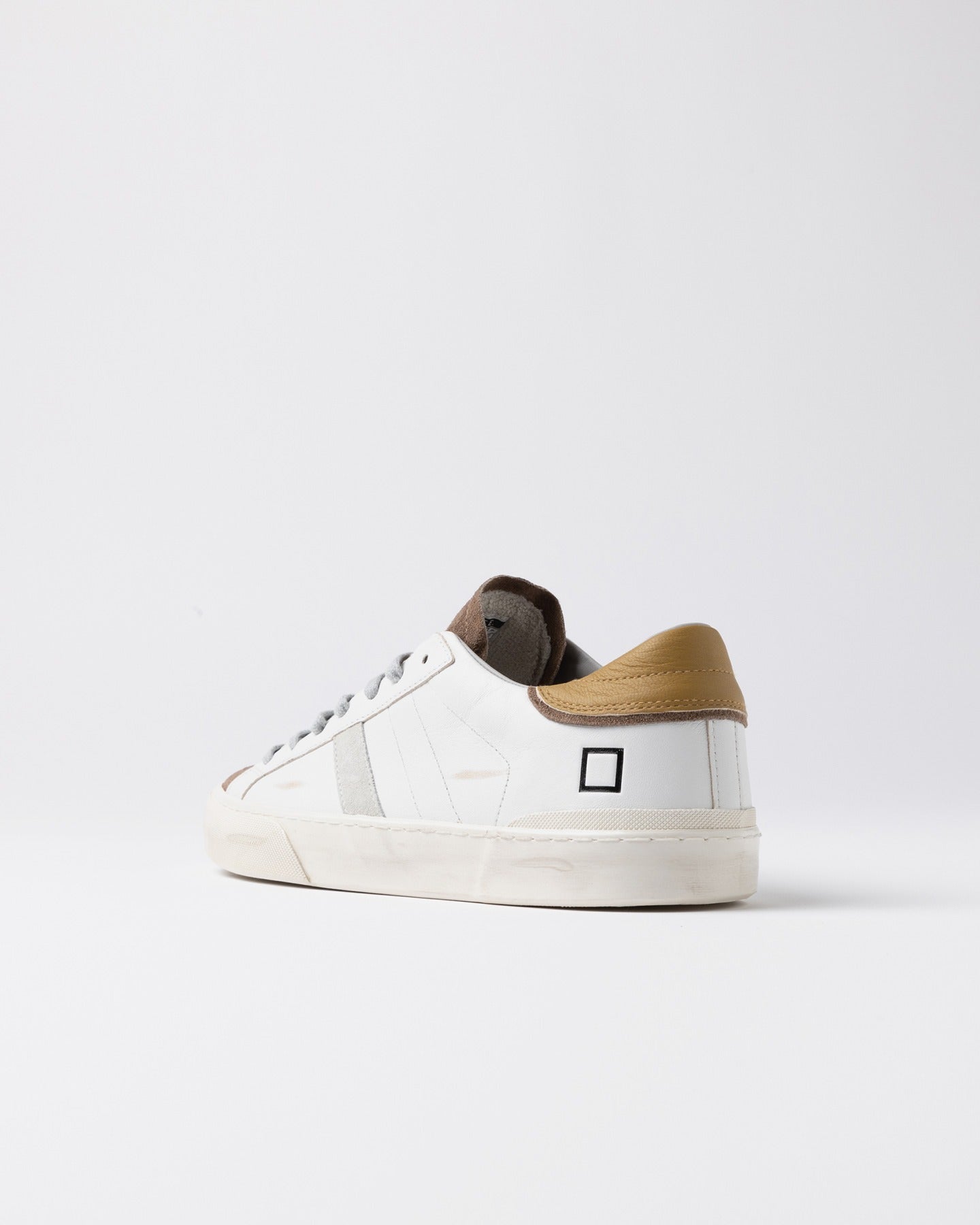 D.A.T.E. Sneakers Uomo HILL LOW SCRATCH White Mustard