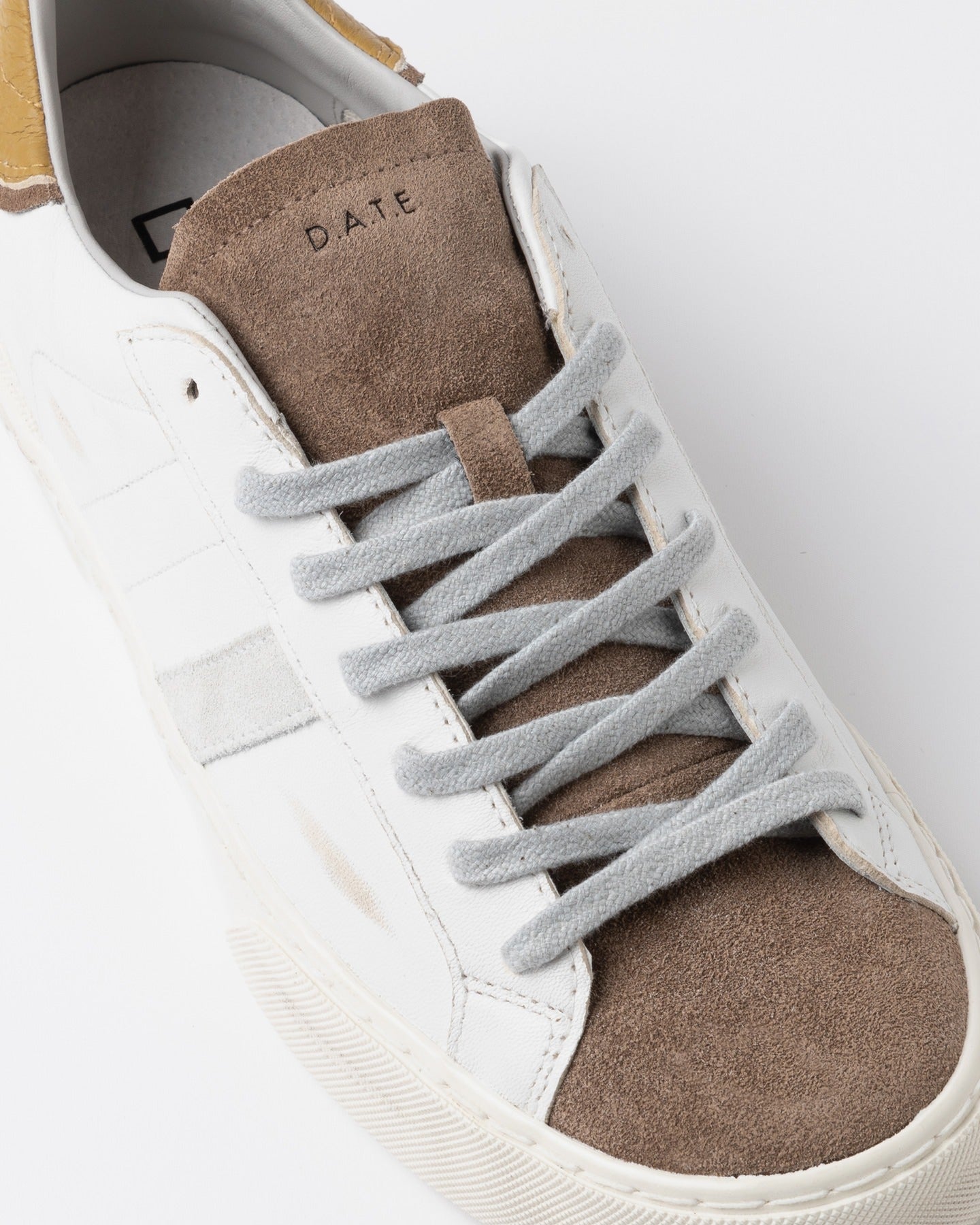 D.A.T.E. Sneakers Uomo HILL LOW SCRATCH White Mustard
