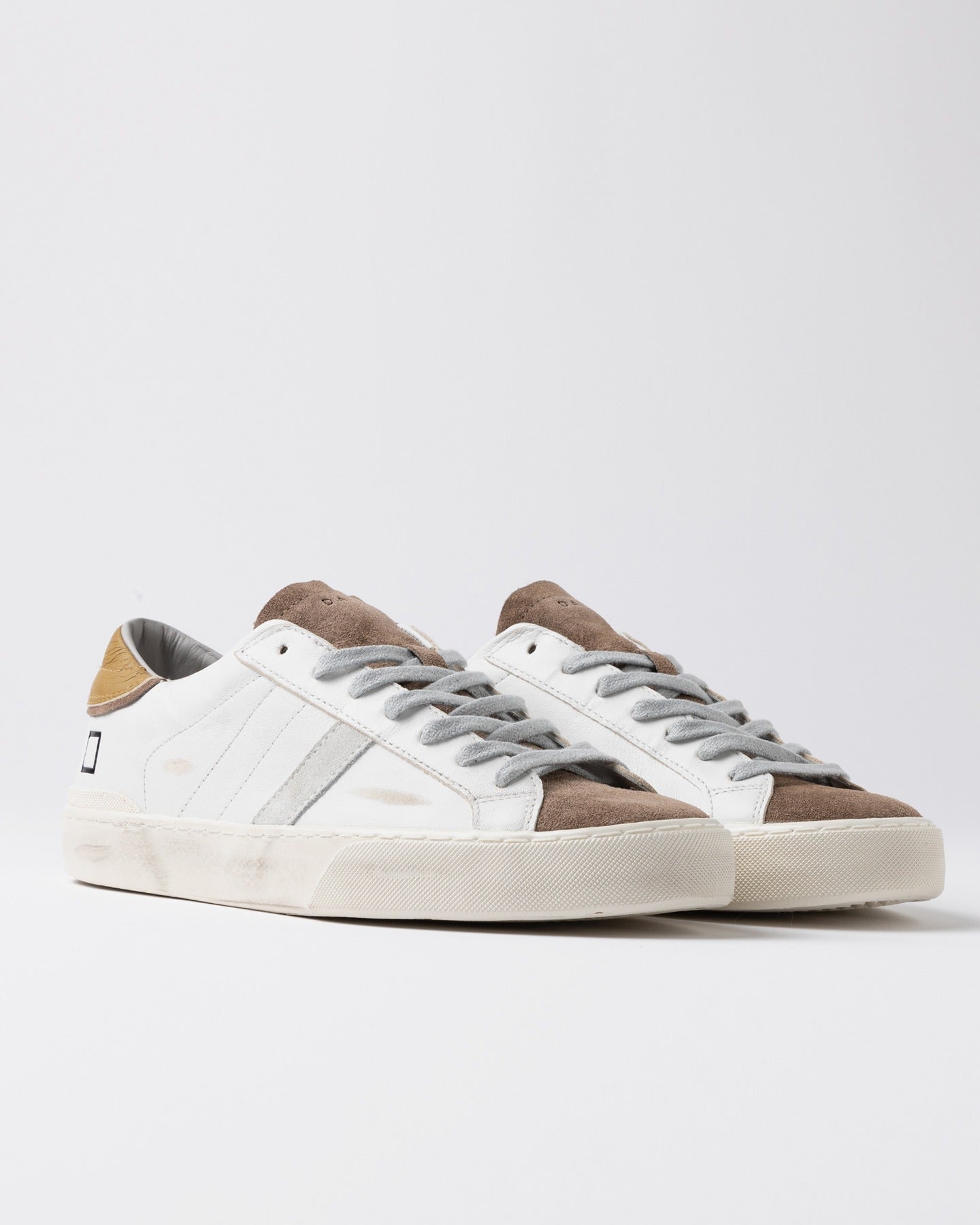 D.A.T.E. Sneakers Uomo HILL LOW SCRATCH White Mustard
