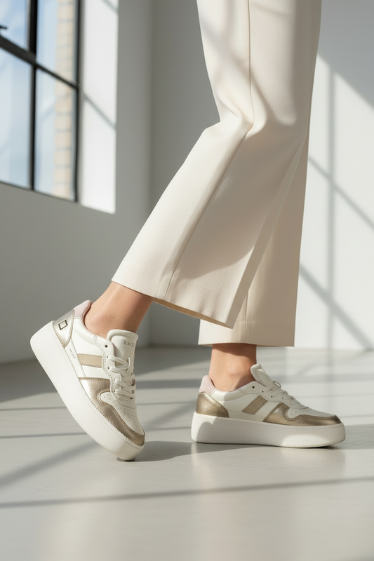 D.A.T.E. Sneakers Donna COURT PLATFORM LAMINATED Platinum