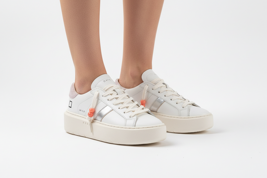 D.A.T.E. Sneakers Donna HILL LOW PLATFORM CALF White Pink