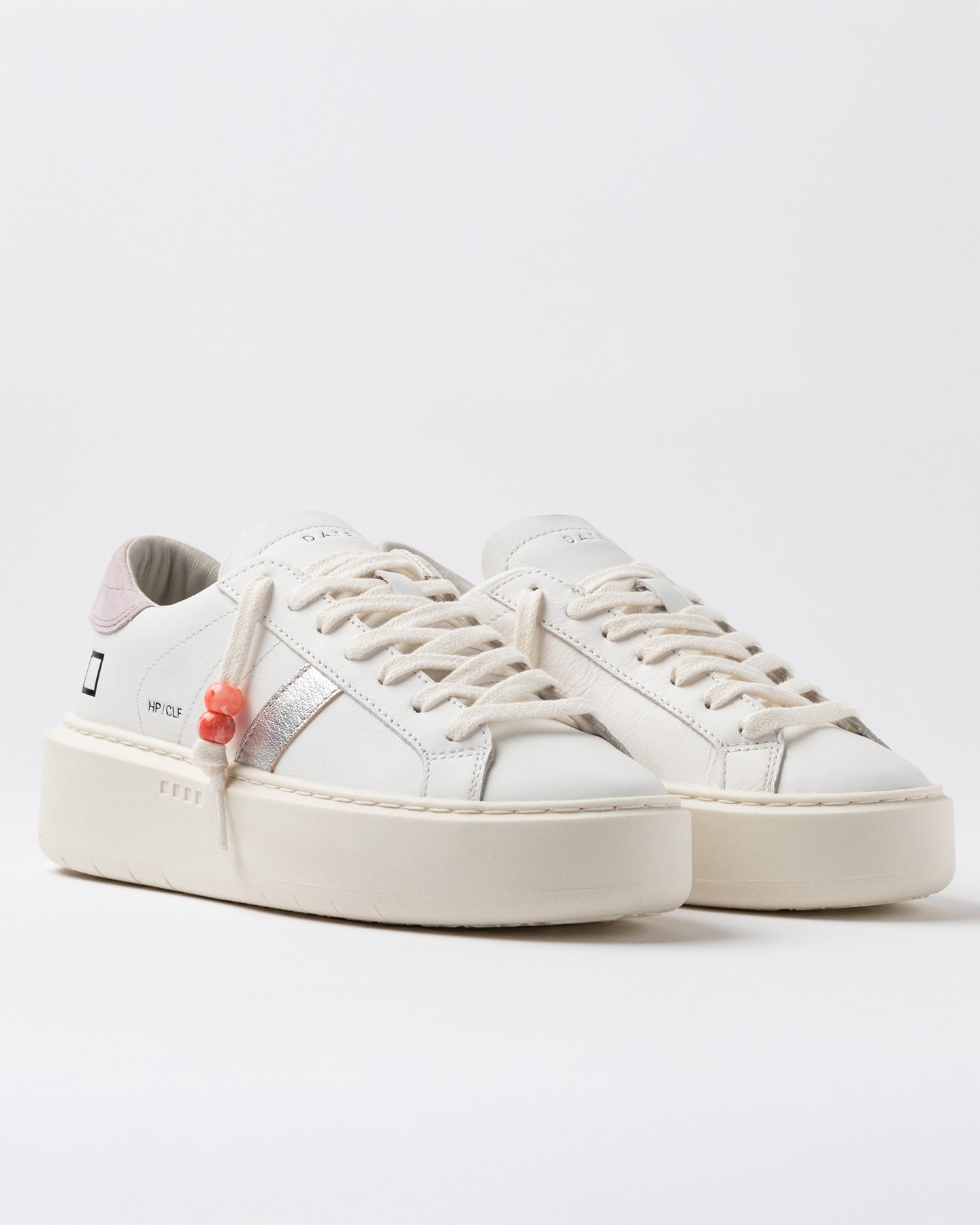 D.A.T.E. Sneakers Donna HILL LOW PLATFORM CALF White Pink