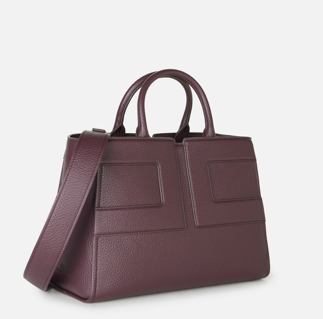 ELISABETTA FRANCHI Borsa tote Grande con logo BS34A56E2 Merlot
