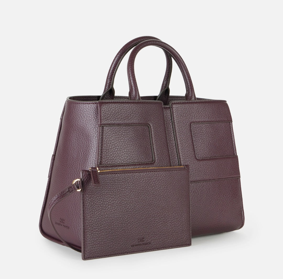 ELISABETTA FRANCHI Borsa tote Grande con logo BS34A56E2 Merlot