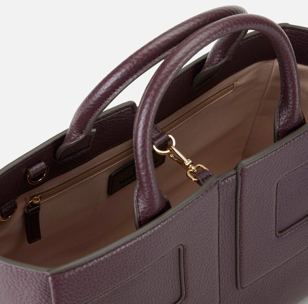 ELISABETTA FRANCHI Borsa tote Grande con logo BS34A56E2 Merlot
