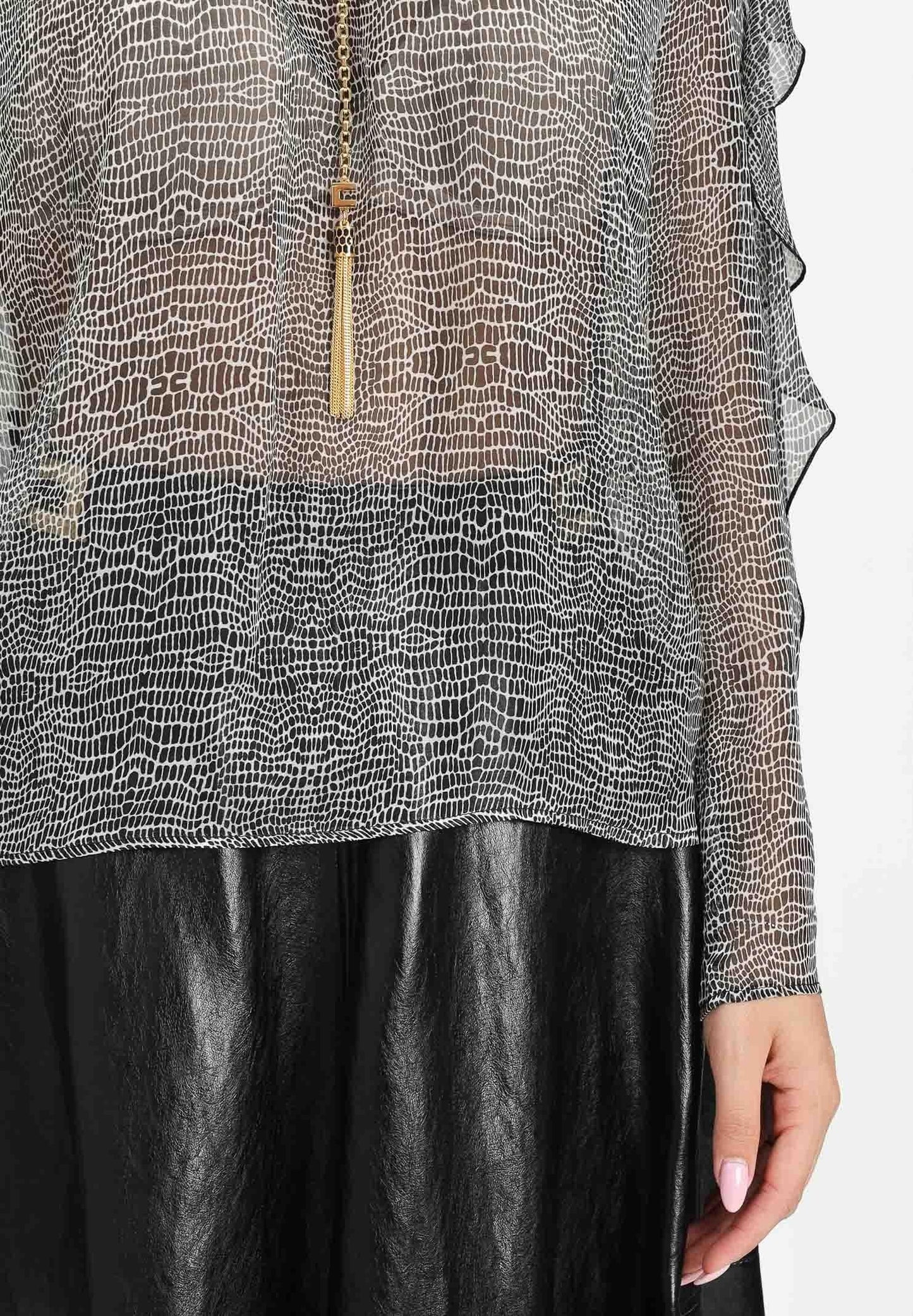 ELISABETTA FRANCHI Camicia stampa pitone CA12757E2 Nero