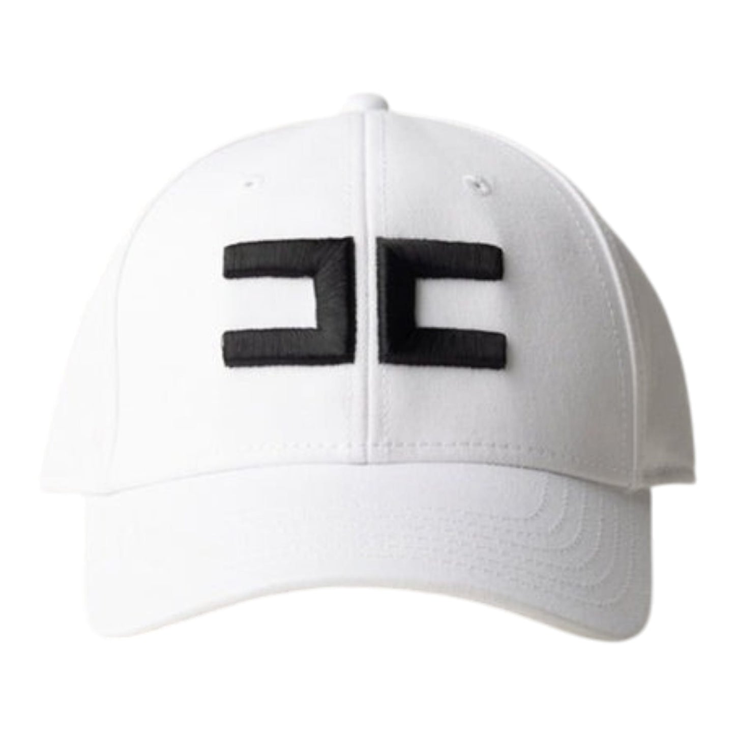 ELISABETTA FRANCHI Cappello baseball in canvas con ricamo CL06F51E2 Avorio