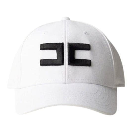 ELISABETTA FRANCHI Cappello baseball in canvas con ricamo CL06F51E2 Avorio