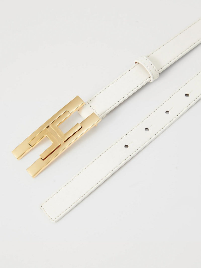 ELISABETTA FRANCHI Cintura con logo CT72S57E2 Milk