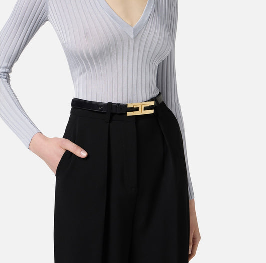 ELISABETTA FRANCHI Cintura con logo CT72S57E2 Nero