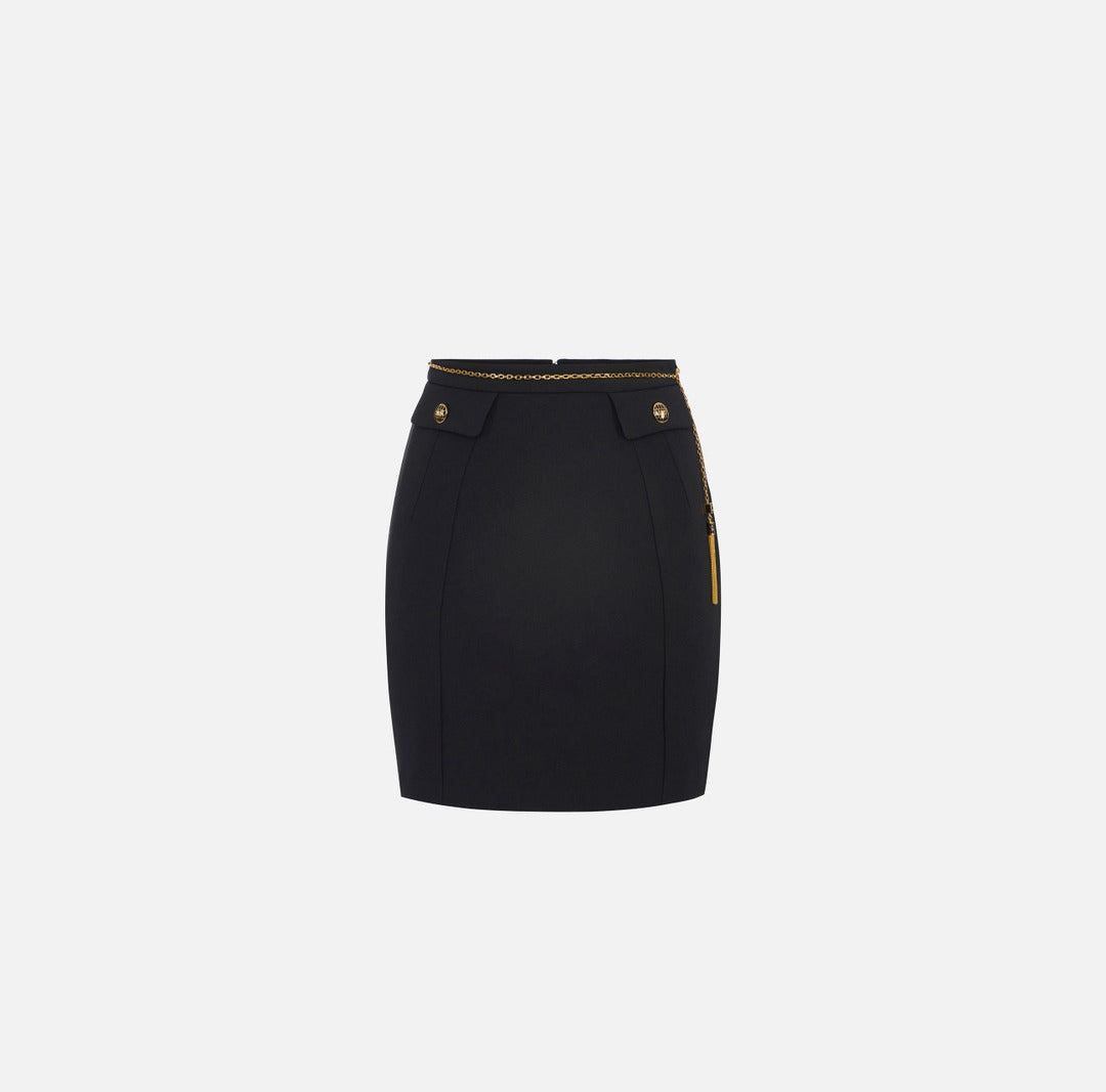 ELISABETTA FRANCHI Gonna con catena gioiello GO14857E2 Nero