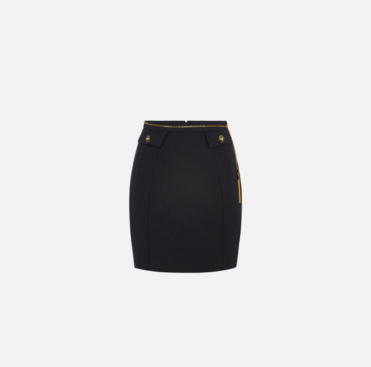 ELISABETTA FRANCHI Gonna con catena gioiello GO14857E2 Nero