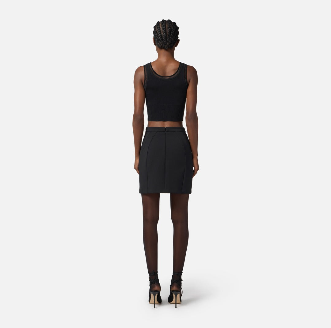 ELISABETTA FRANCHI Gonna con catena gioiello GO14857E2 Nero