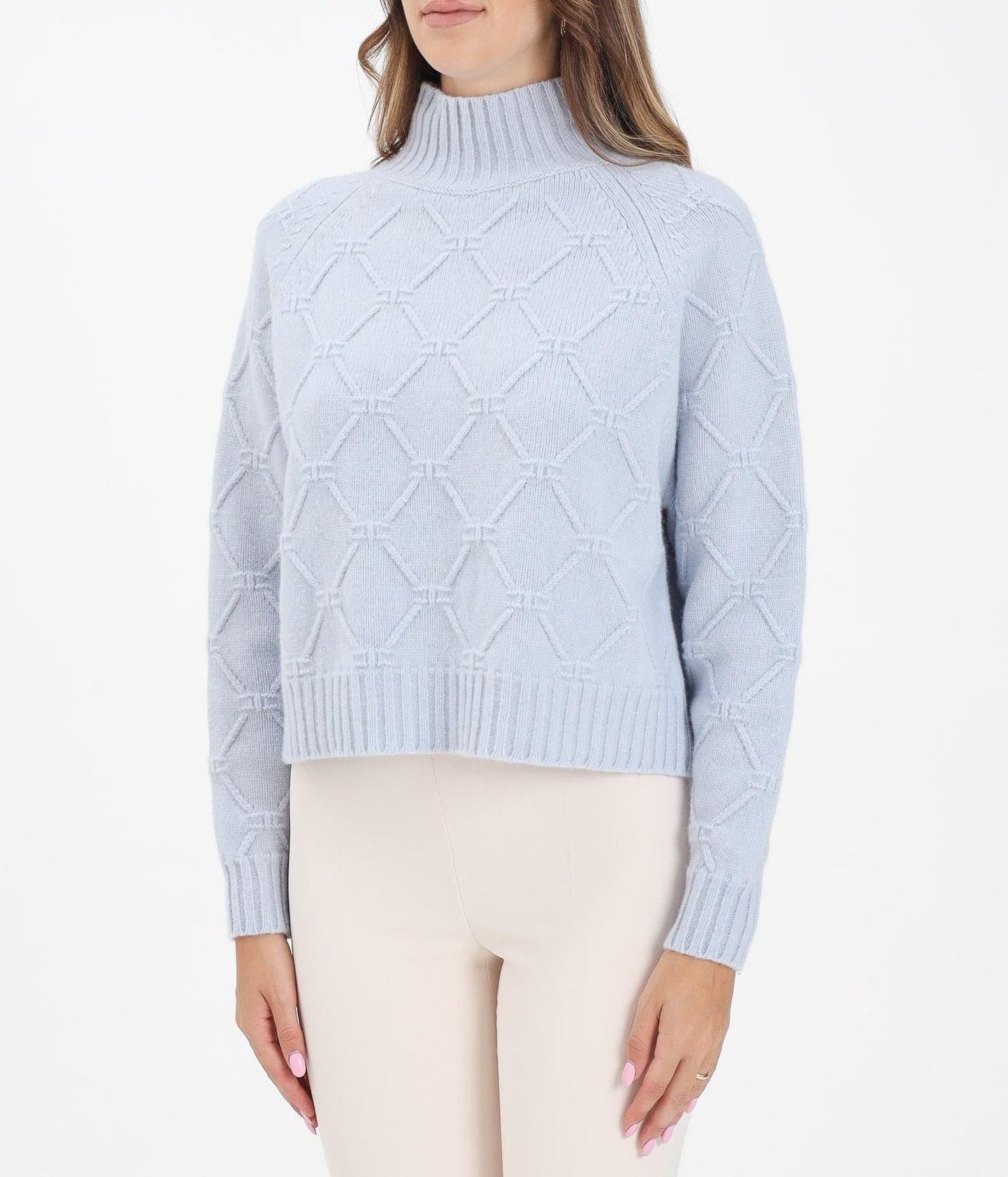 ELISABETTA FRANCHI Maglia Pullover con losanghe jacquard MK55T57E2 Starlight