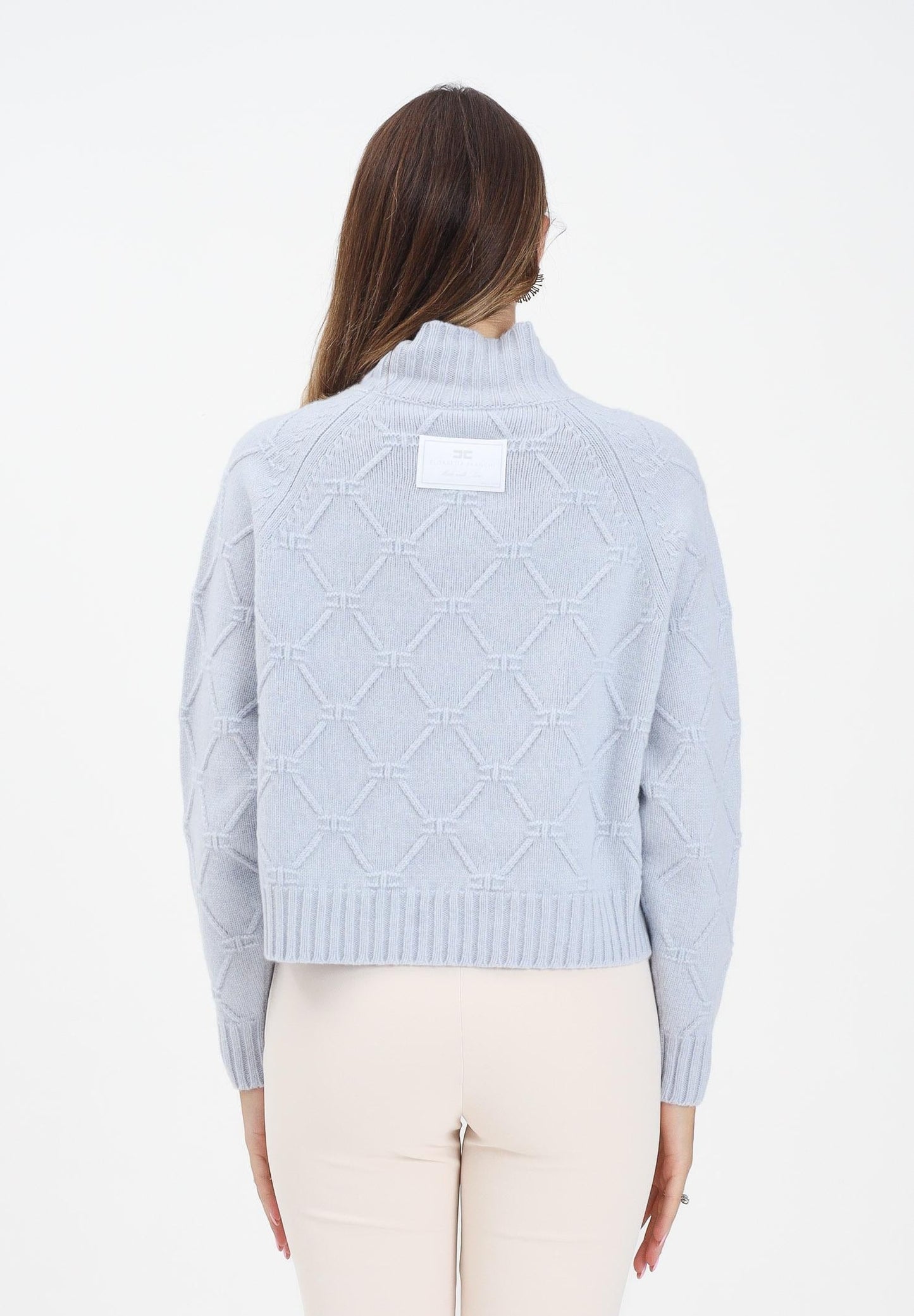 ELISABETTA FRANCHI Maglia Pullover con losanghe jacquard MK55T57E2 Starlight