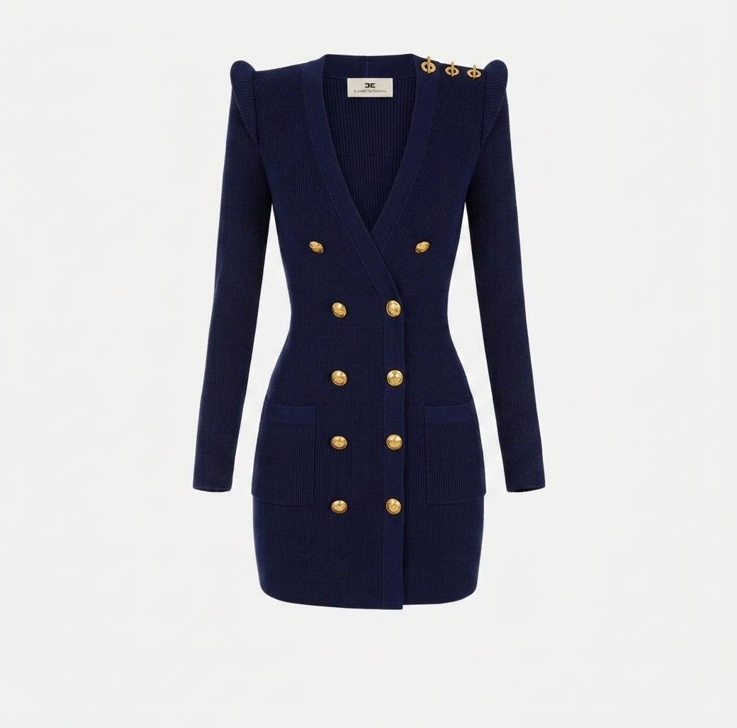 ELISABETTA FRANCHI Abito in maglia  AM13S66E2 Blu Notte