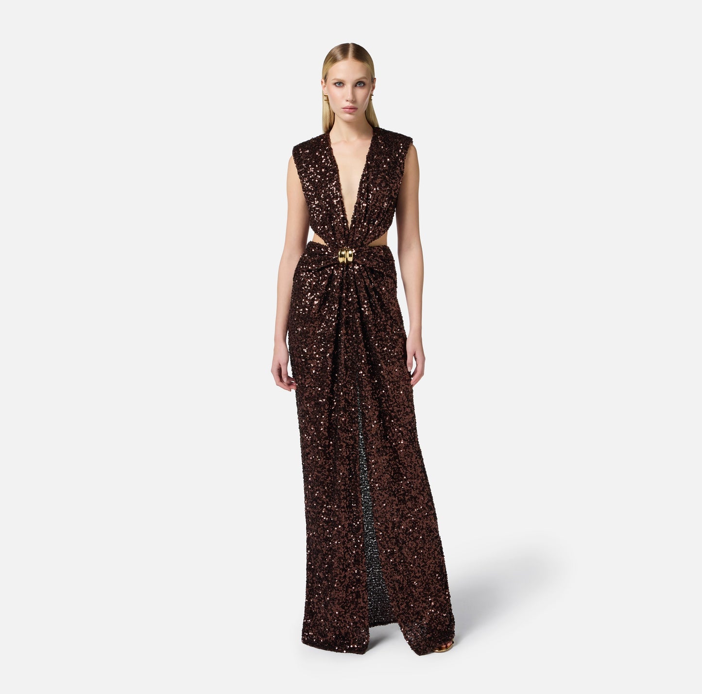 ELISABETTA FRANCHI Abito Red Carpet ABR4852E2 Cacao