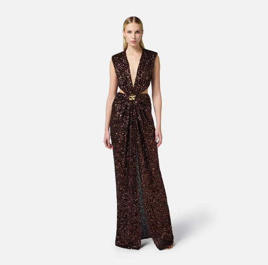 ELISABETTA FRANCHI Abito Red Carpet ABR4852E2 Cacao
