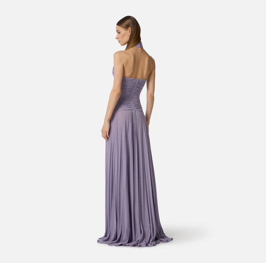 ELISABETTA FRANCHI Red Carpet jersey dress ABR1861E2 Lilac