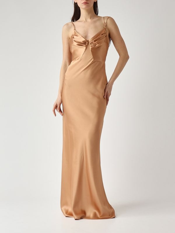 ELISABETTA FRANCHI Red Carpet Satin Dress ABR3362E2 Suede