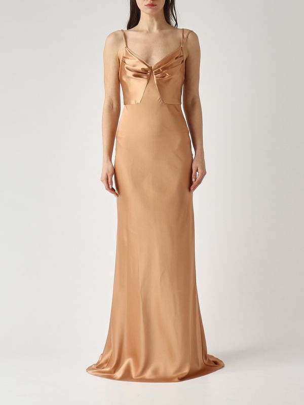 ELISABETTA FRANCHI Red Carpet Satin Dress ABR3362E2 Suede