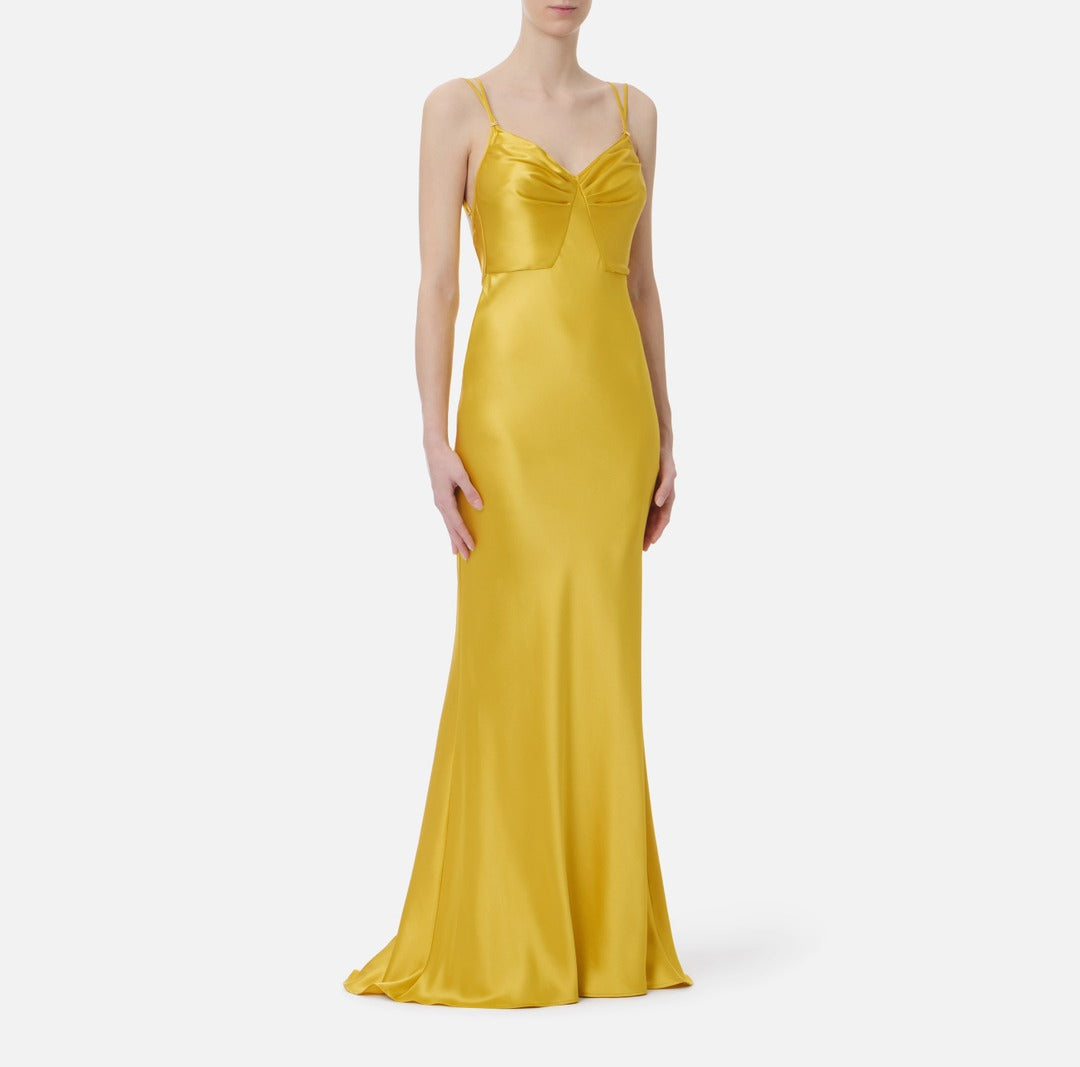 ELISABETTA FRANCHI Red Carpet Satin Dress ABR3362E2 Sun