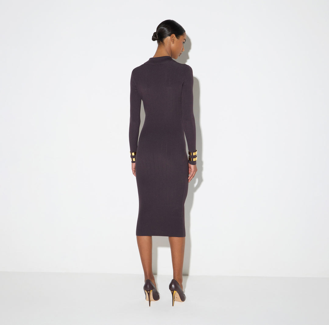 ELISABETTA FRANCHI Abito in maglia  AM08B66E2 Dark Chocolate