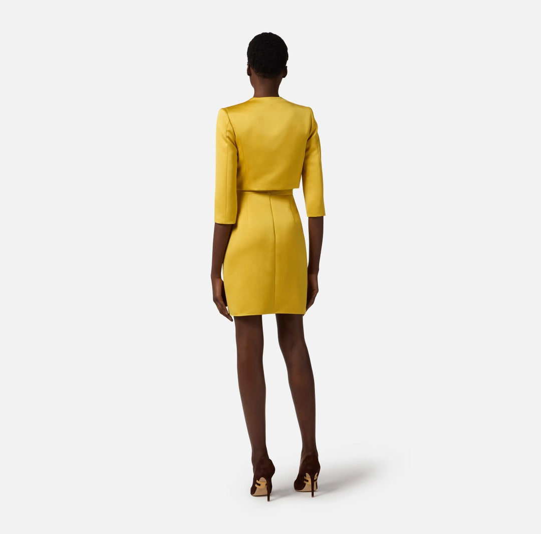 ELISABETTA FRANCHI Duchess and tulle dress with jacket TB00161E2 Sun