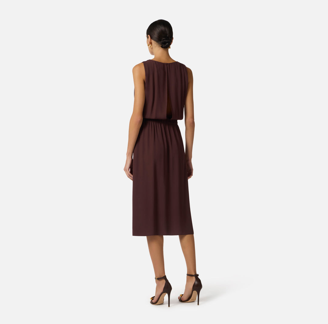 ELISABETTA FRANCHIAbito in georgette di viscosa AB88461E2 Cacao