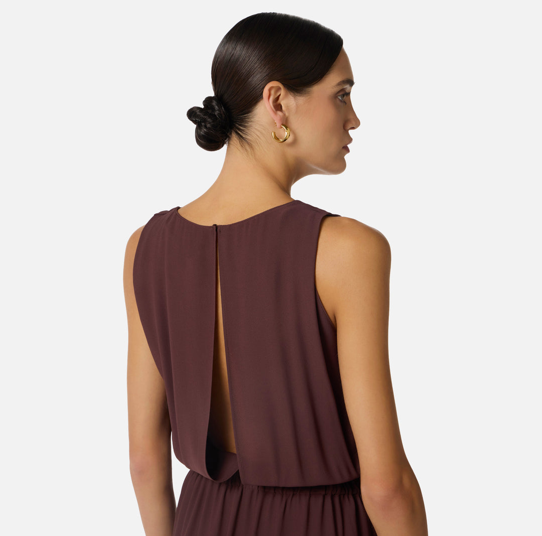 ELISABETTA FRANCHIAbito in georgette di viscosa AB88461E2 Cacao