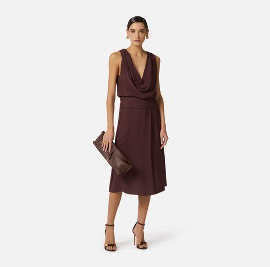 ELISABETTA FRANCHIViscose georgette dress AB88461E2 Cacao