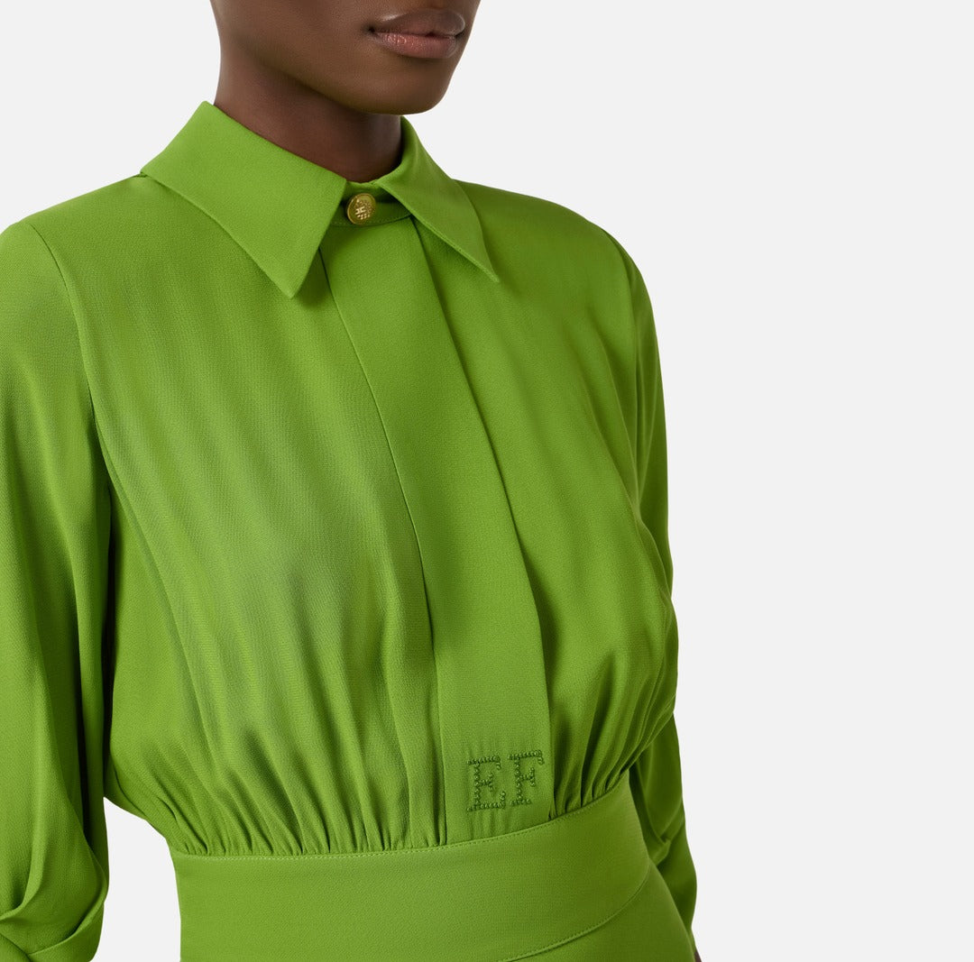 ELISABETTA FRANCHI Viscose Georgette Dress AB92361E2 Aloe