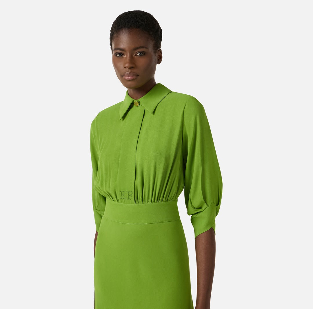ELISABETTA FRANCHI Viscose Georgette Dress AB92361E2 Aloe