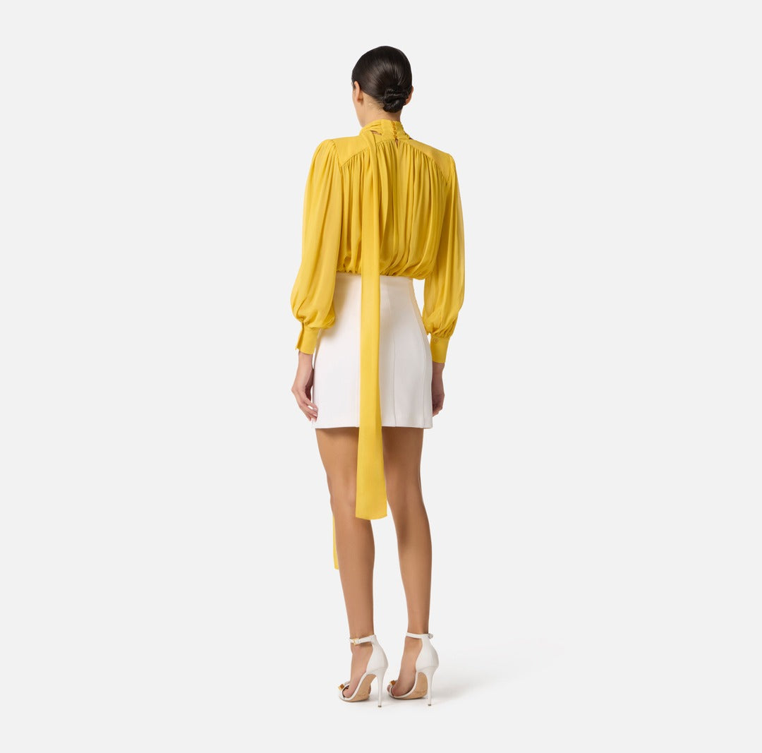 ELISABETTA FRANCHI Body Georgette Seta con Fusciacca CB00661E2 Sun