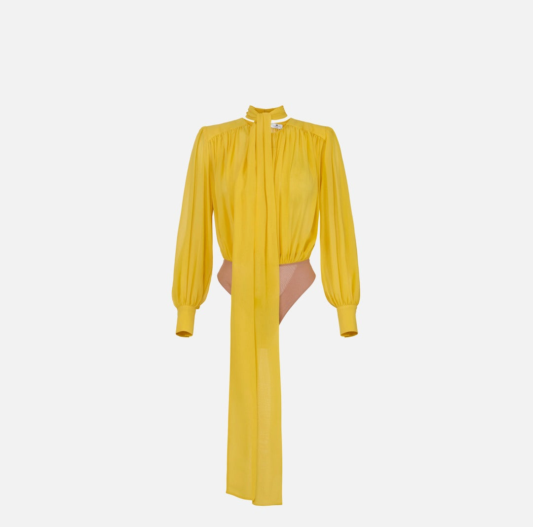 ELISABETTA FRANCHI Body Georgette Seta con Fusciacca CB00661E2 Sun