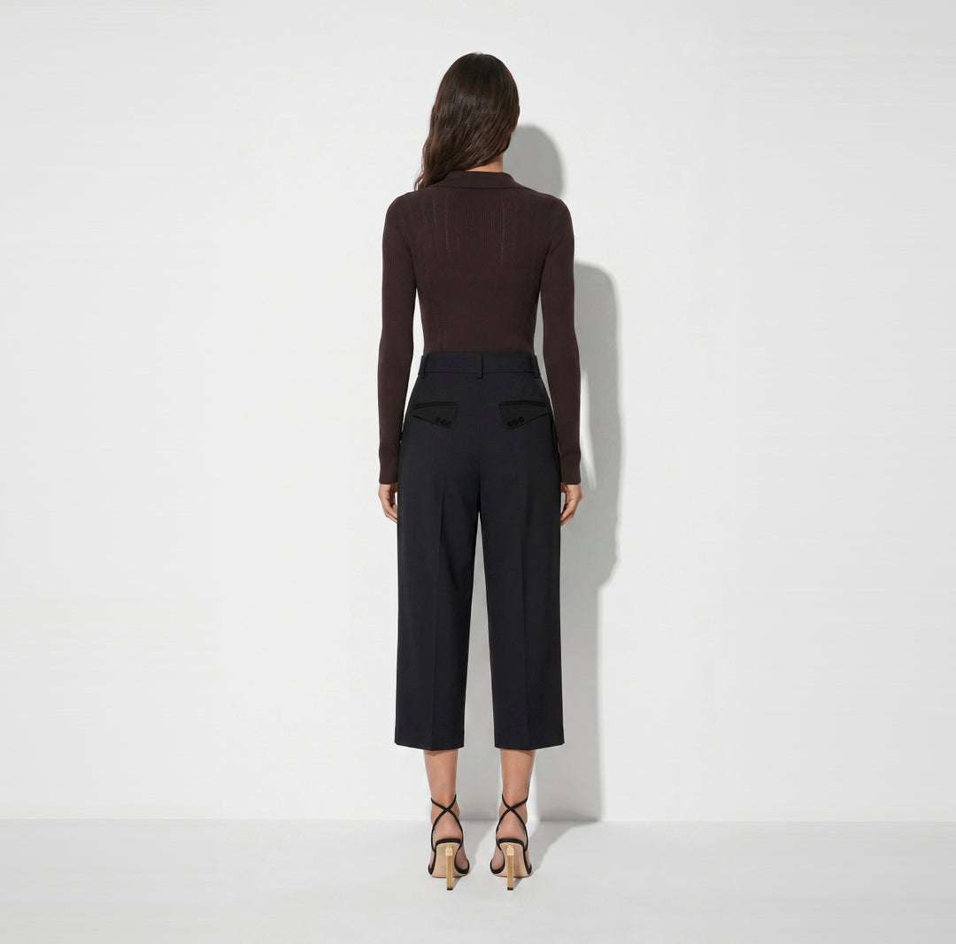 ELISABETTA FRANCHI Body in maglia con ricami à jour BK02B66E2 Dark Chocolate