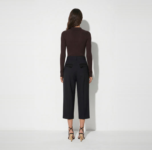 ELISABETTA FRANCHI Body in maglia con ricami à jour BK02B66E2 Dark Chocolate