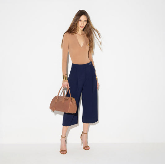 ELISABETTA FRANCHI Body in maglia con ricami à jour BK02B66E2 Pelle