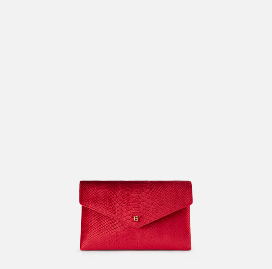 ELISABETTA FRANCHI Borsa Tracolla in velluto con stampa cocco BS27A67E2 Red Passion