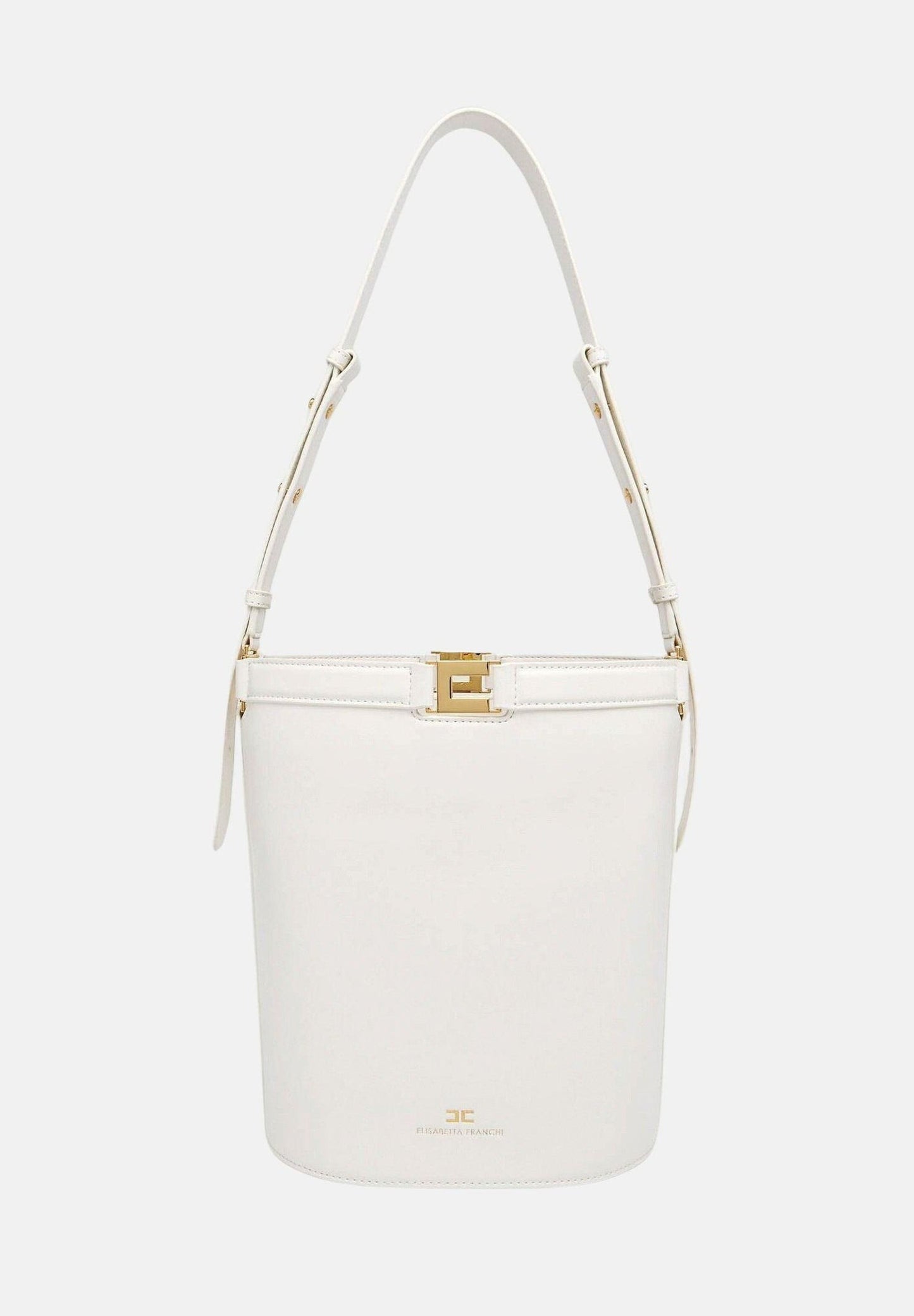 ELISABETTA FRANCHI Borsa a secchiello effetto naplak BS16A61E2 Burro