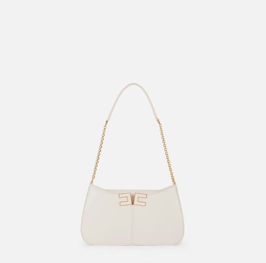 ELISABETTA FRANCHI Borsa a spalla con dettaglio logo  BS93A61E2 Avorio