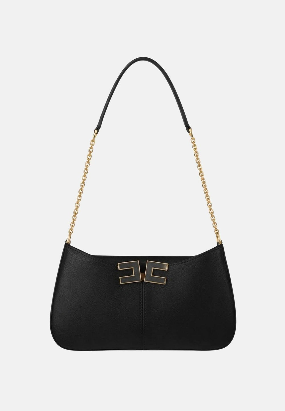ELISABETTA FRANCHI Borsa a spalla con dettaglio logo  BS93A61E2 Nero