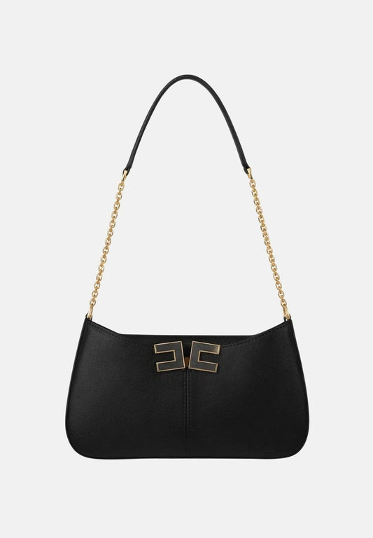 ELISABETTA FRANCHI Borsa a spalla con dettaglio logo  BS93A61E2 Nero