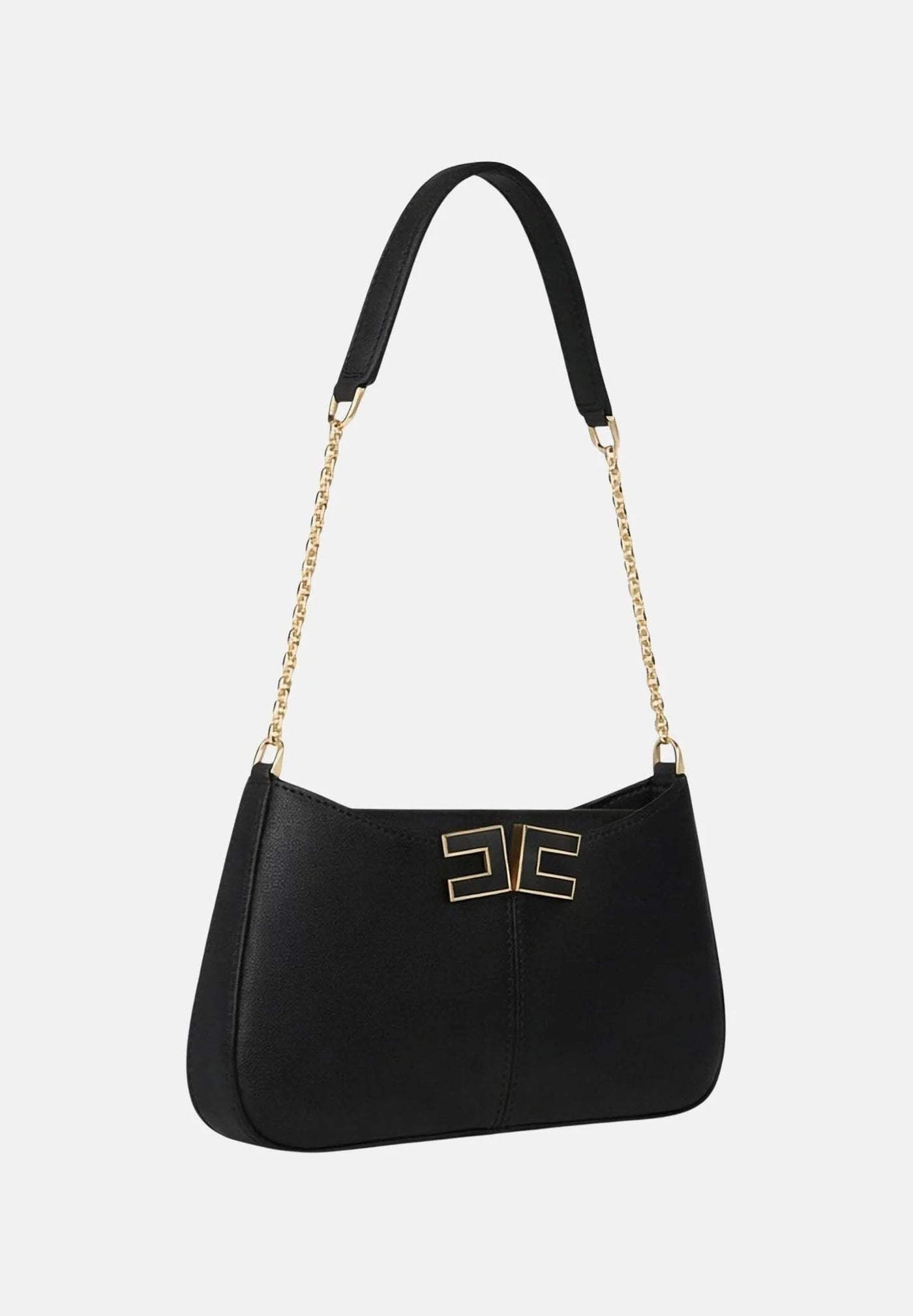 ELISABETTA FRANCHI Borsa a spalla con dettaglio logo  BS93A61E2 Nero