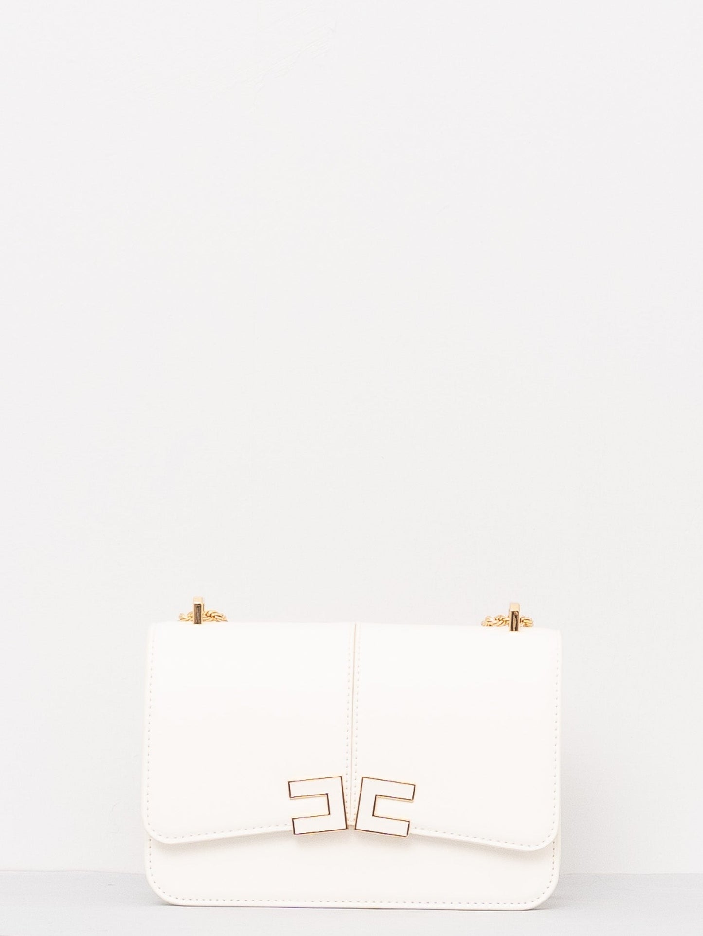 ELISABETTA FRANCHI Borsa a tracolla con dettaglio logo BS91A61E2 Avorio