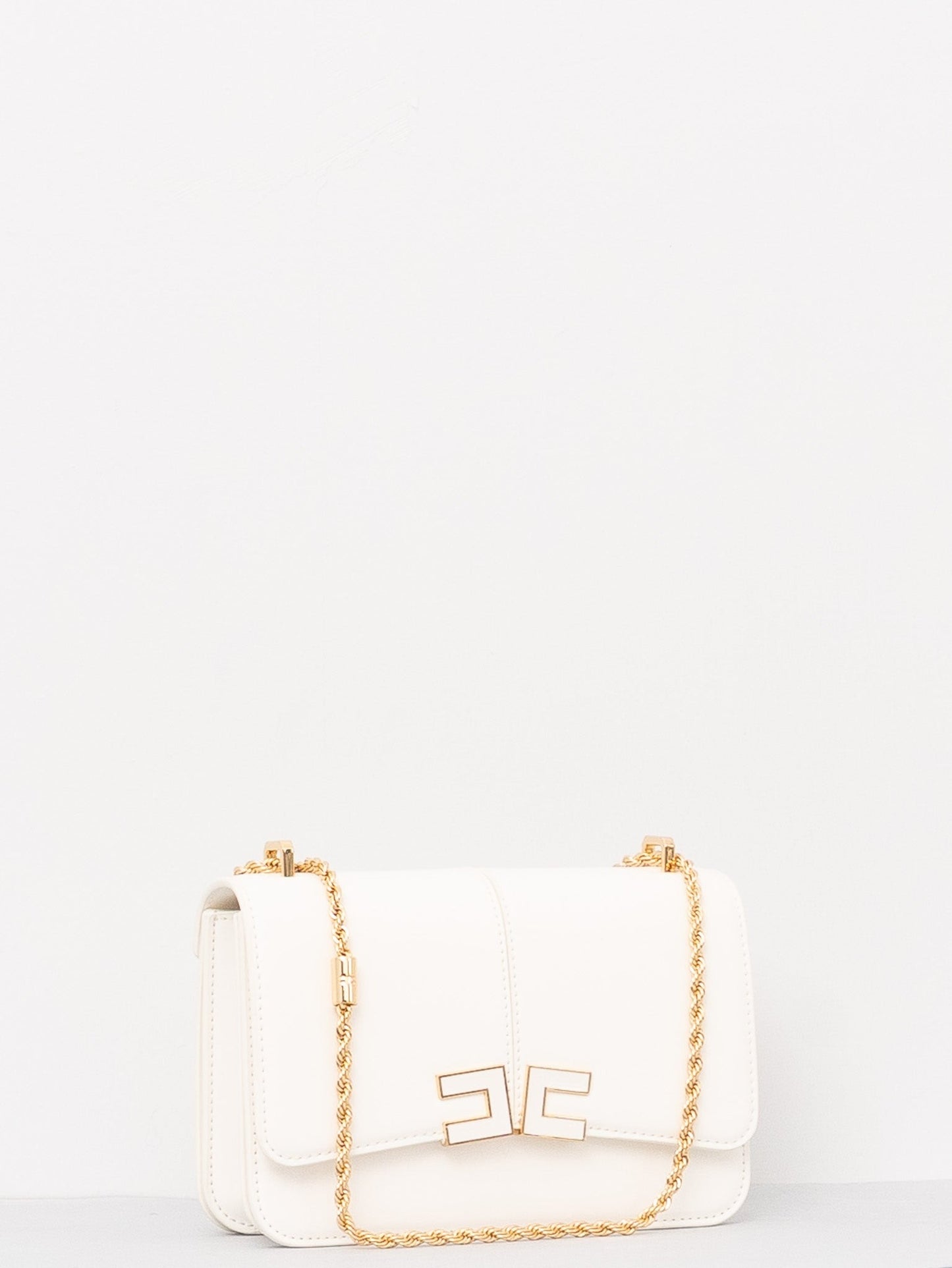 ELISABETTA FRANCHI Borsa a tracolla con dettaglio logo BS91A61E2 Avorio