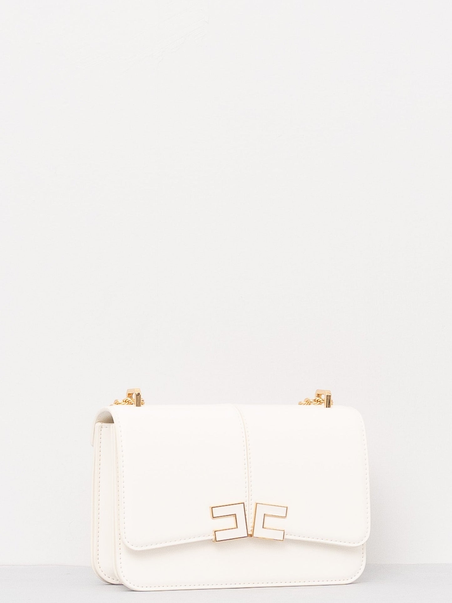 ELISABETTA FRANCHI Borsa a tracolla con dettaglio logo BS91A61E2 Avorio